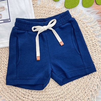 Conj. Camiseta em Linho Brands e Crafts e Bermuda - Off White e Marinho